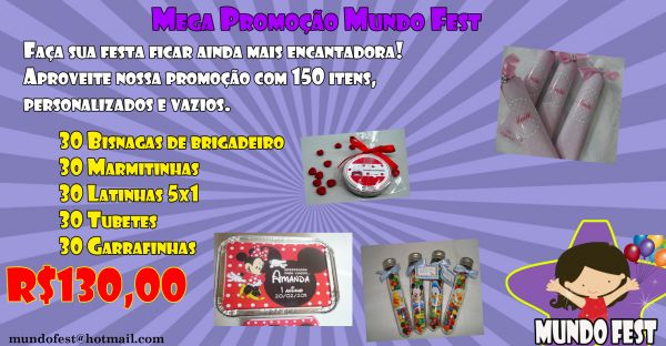 Kit com 150 itens personalizado e vazio