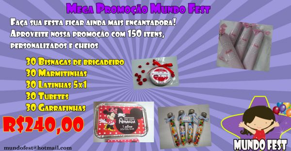 Kit 150 itens personalizado cheio